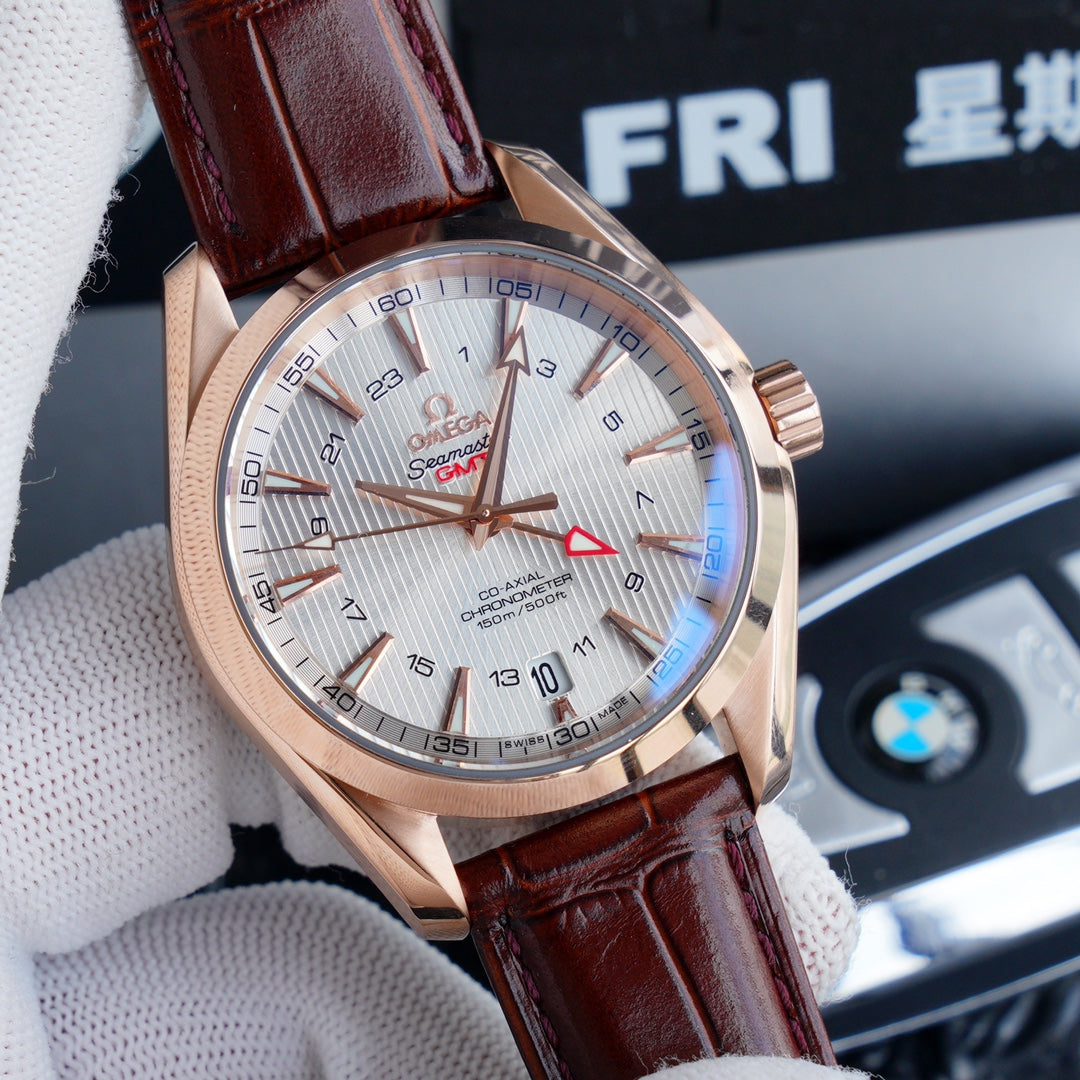 SEAMASTER AQUA TERRA 150M CO-AXIAL GMT LEATHER STRAP