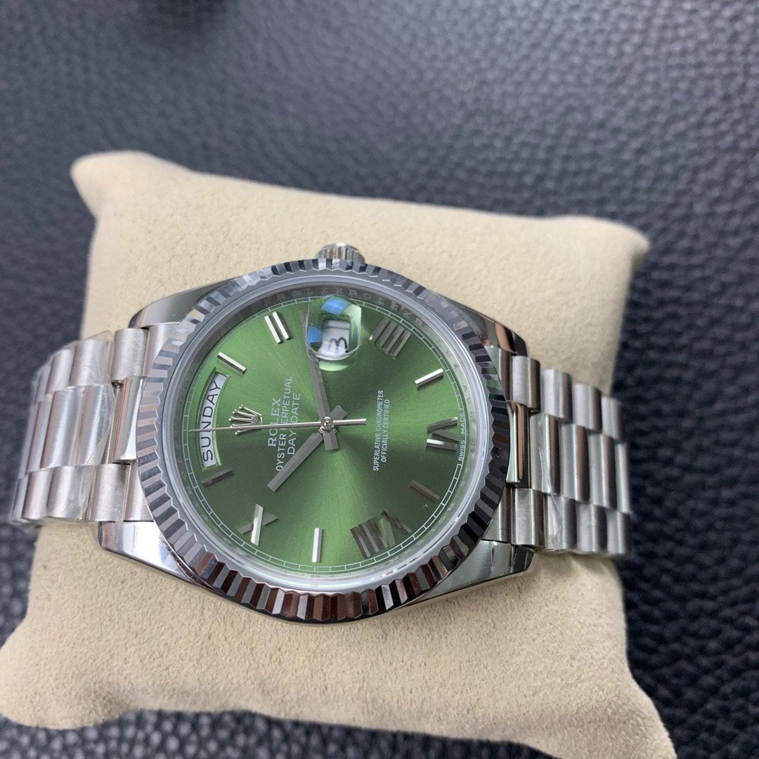 DAY-DATE 41MM STAINLESS STEEL CASE GREEN DIAL