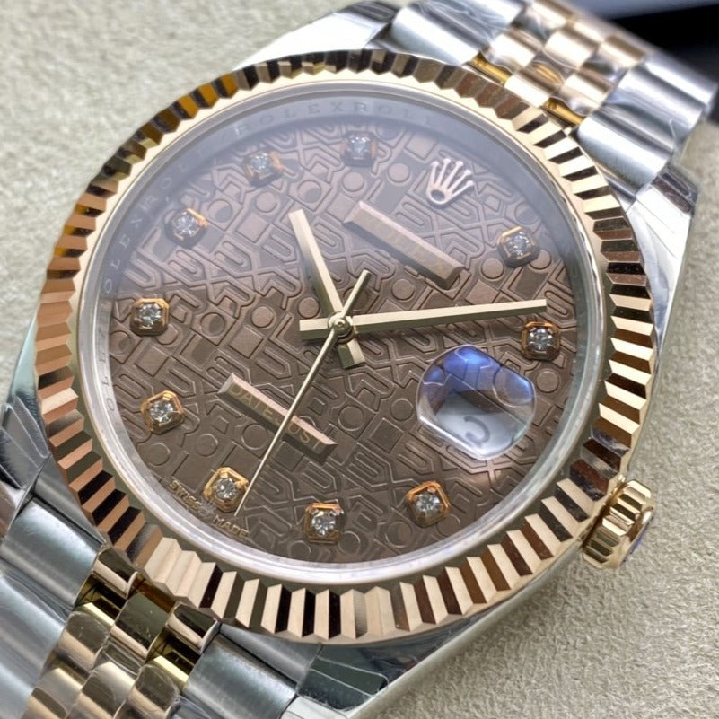 DATEJUST 41 TWO-TONE ROSE GOLD CHOCOLATE DIAL
