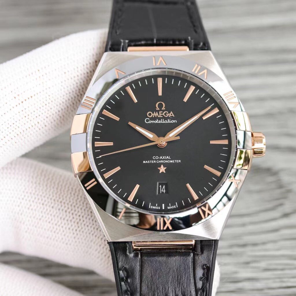 CONSTELLATION 41MM GOLD CASE BLACK LEATHER