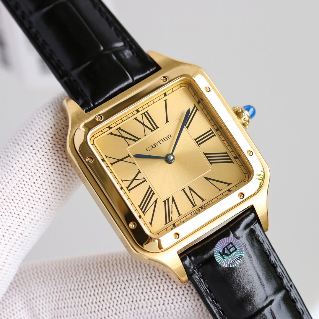 SANTOS DUMONT XL GOLD CASE LEATHER