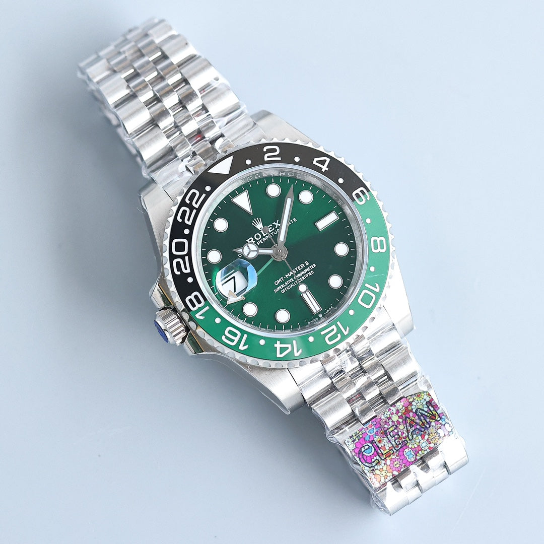 GMT-MASTER II CUSTOM GREEN BLACK BEZEL GREEN DIAL