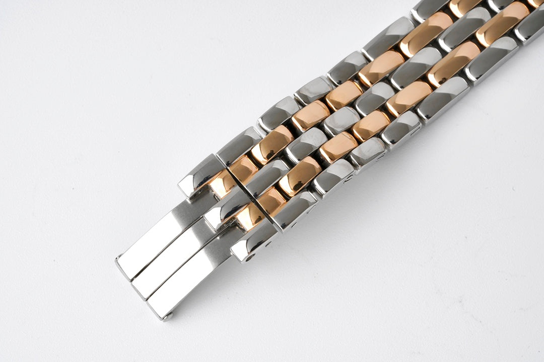 PANTHERE 27MM PINK GOLD SILVER CASE DIAMOND BEZEL WHITE DIAL