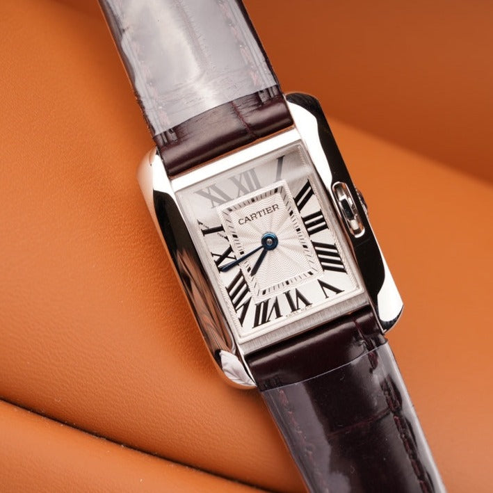 TANK ANGLAISE STEEL BURGUNDY LEATHER
