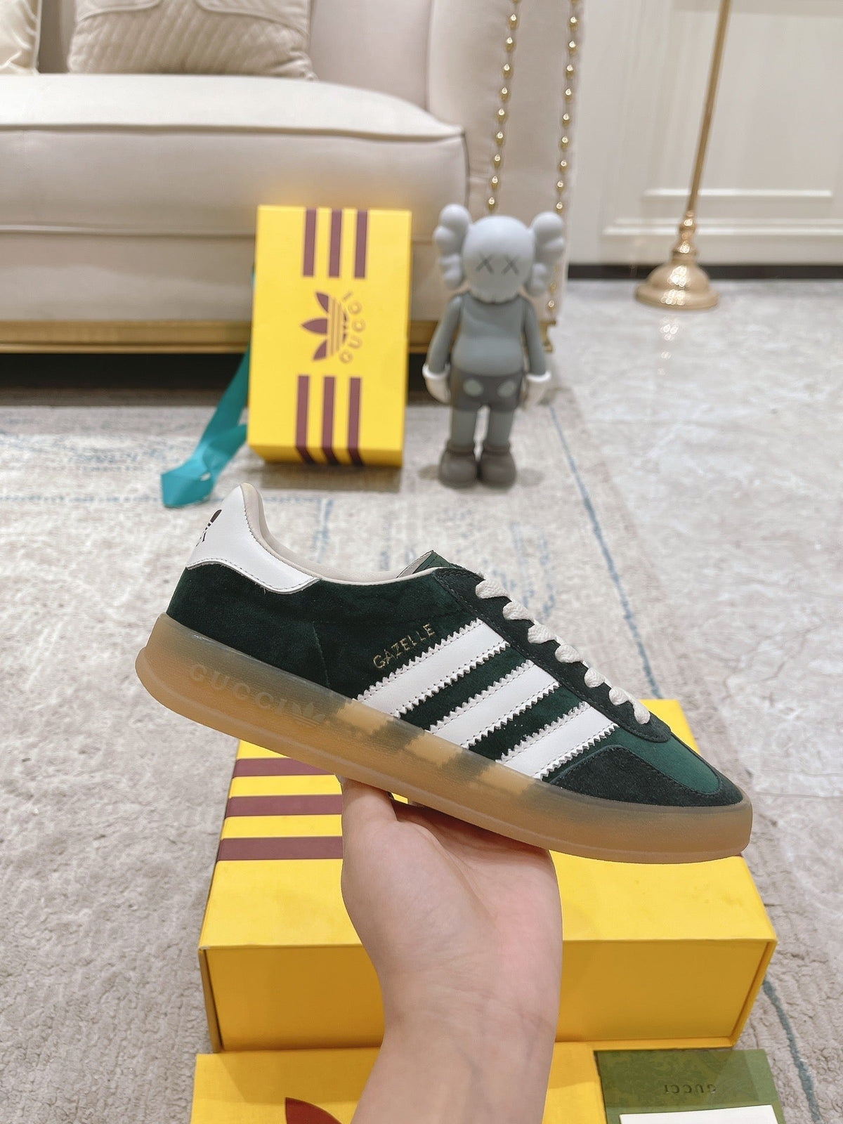 GG & ADIDAS GAZELLE SNEAKER GREEN SUEDE