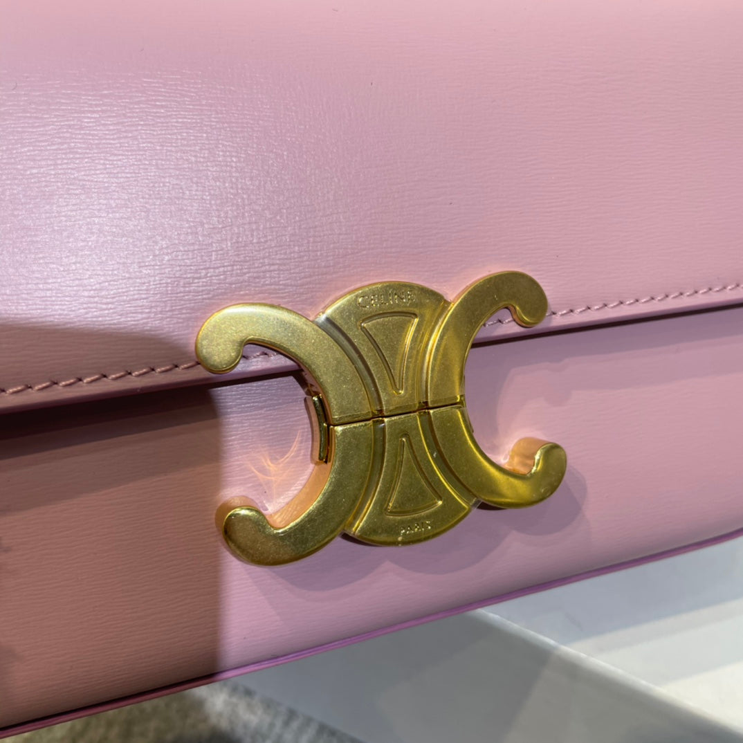 classic triomphe 20 pink calfskin gold hardware