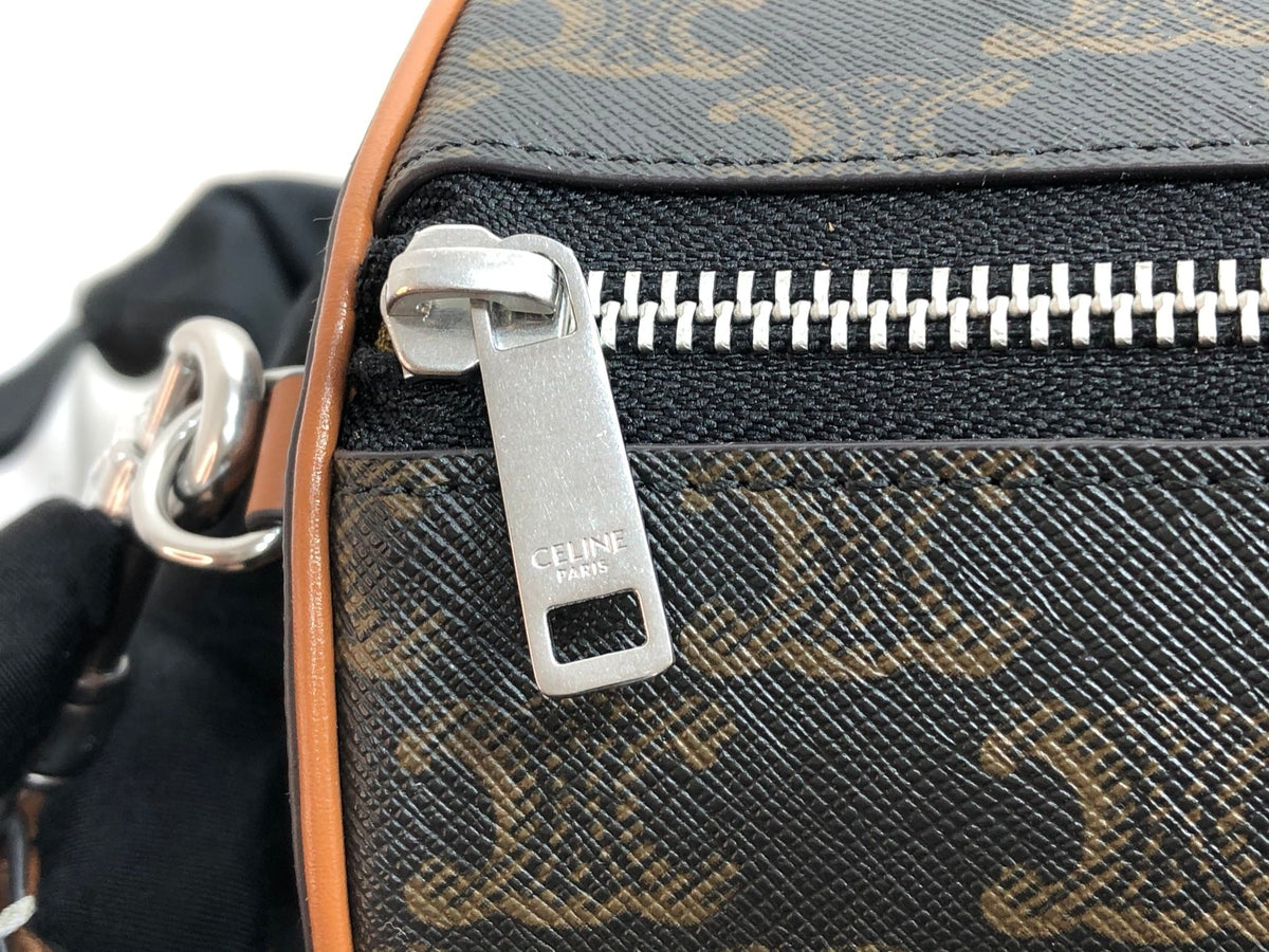 CYLINDRICAL 22 BAG BLACK PATTERN COWHIDE