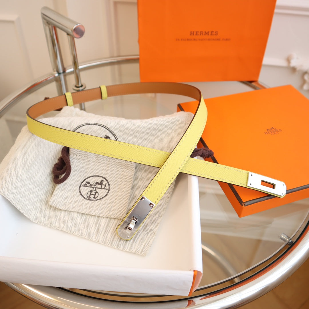 hm kelly belt 18mm yellow epsom leather