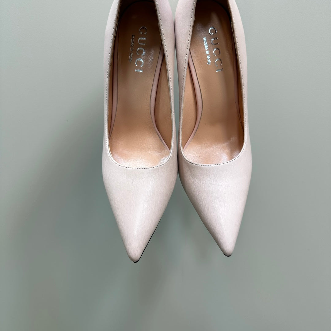 GG 105 BASIC HIGH HEEL CREAMY WHITE LAMBSKIN
