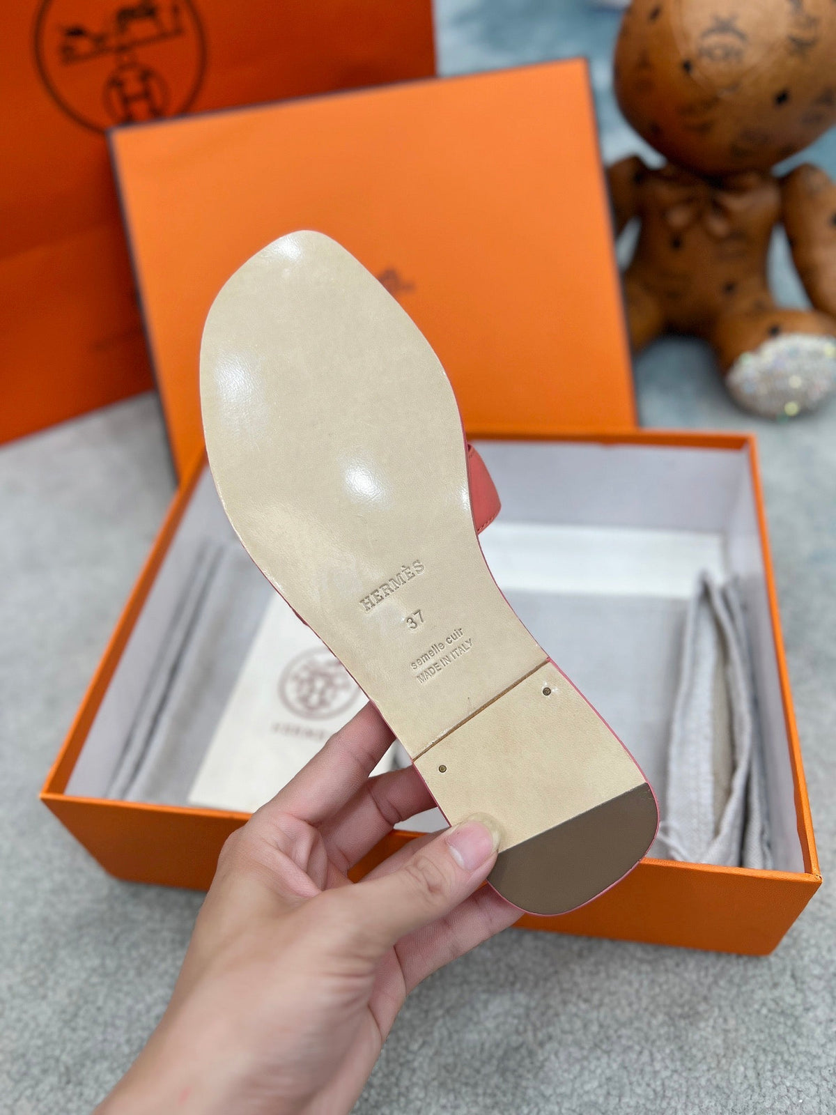 0ran Sandal Rose Smooth Calfskin