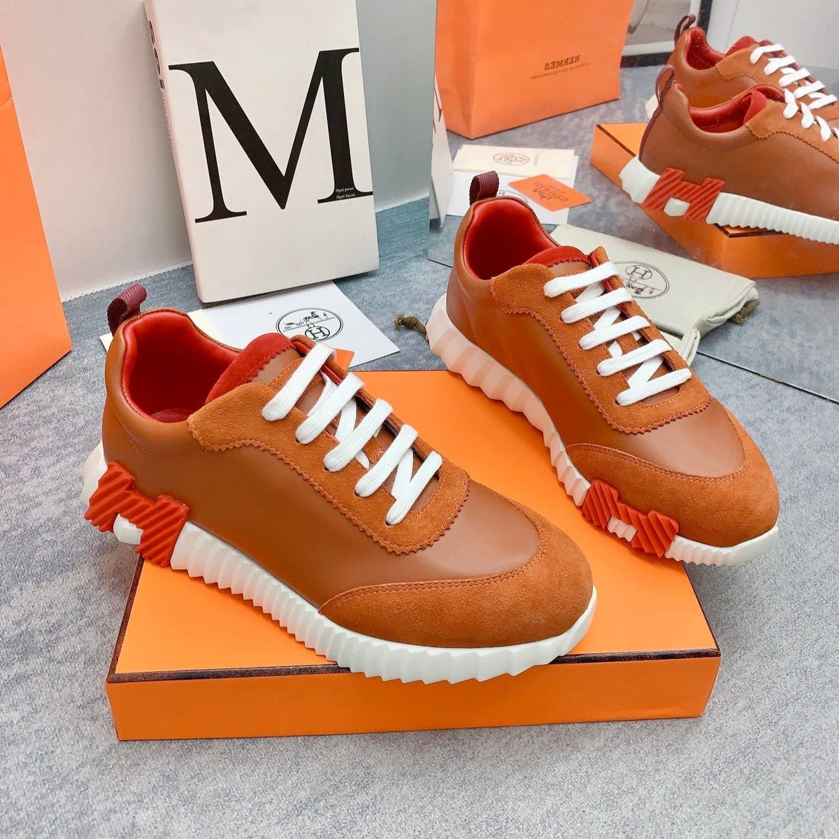 HM Bouncing Sneaker In Brown Lambskin 106427