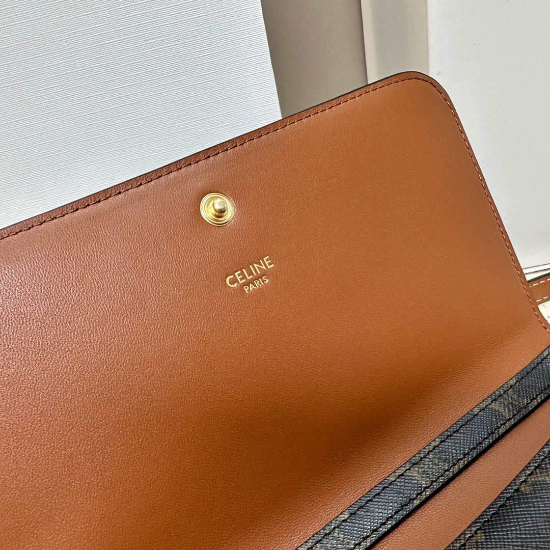 celin multipochette 20 triomphe canvas tan calfskin