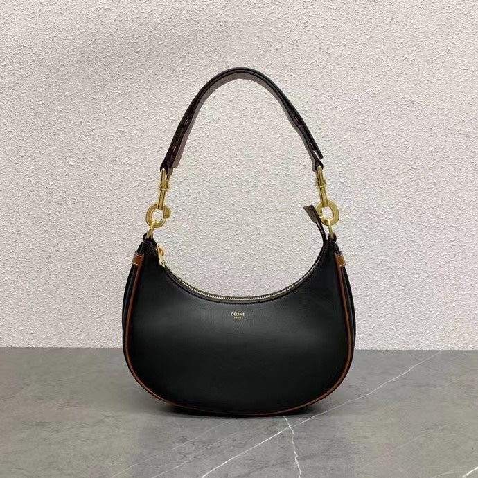 Celine Medium Strap Ava Bag Black Brown Calfskin 281811