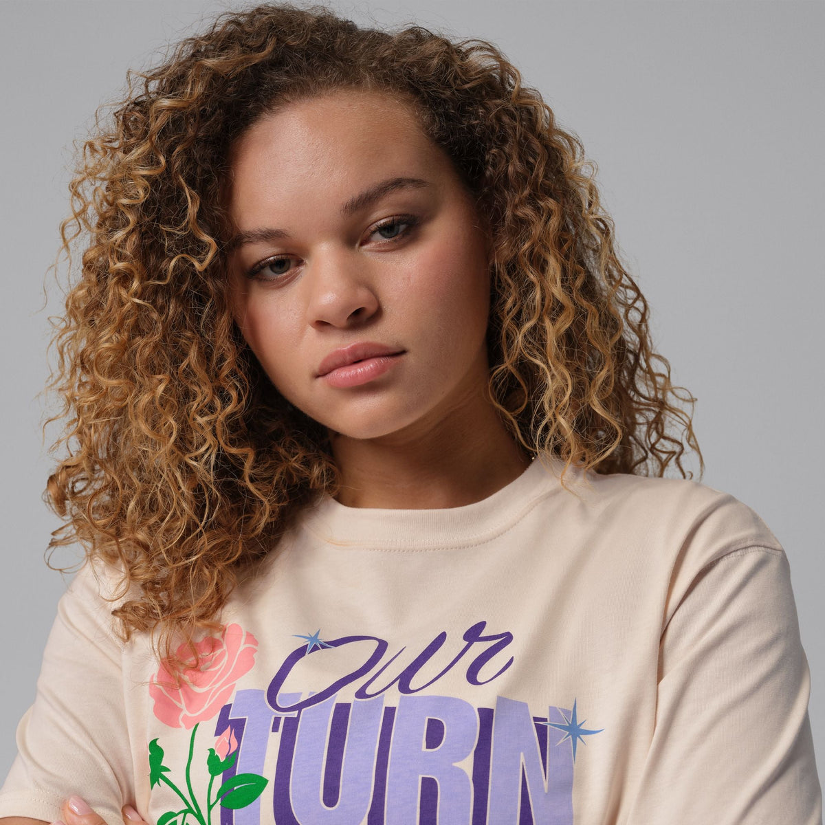 Womens Jordan “Our Turn” Graphic T-Shirt - Chalk