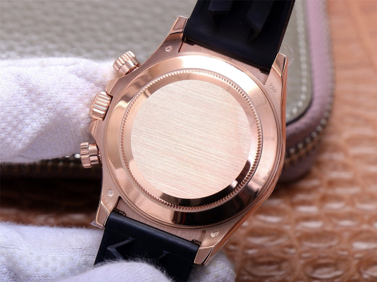 DAYTONA ROSE GOLD CASE 40MM CHOCOLATE DIAL RUBBER STRAP