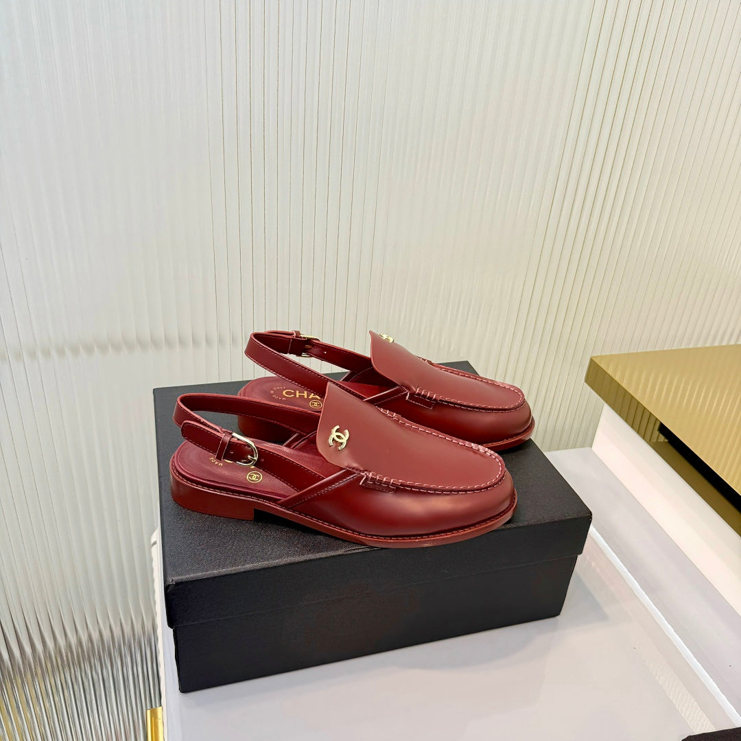Chanel 2026 Slingback Loafers 35mm Shiny Calfskin 780968