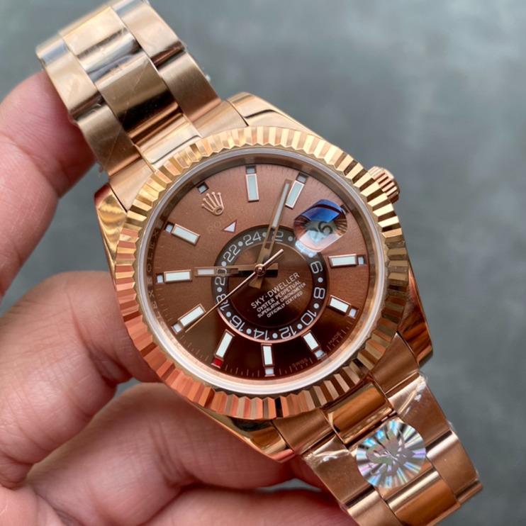 SKY-DWELLER 42 ROSE GOLD BROWN DIAL