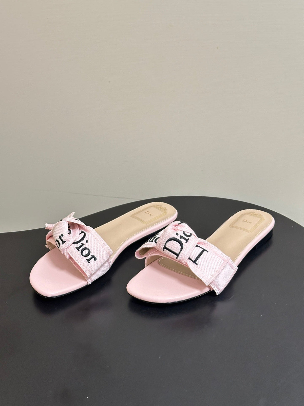 Dior 2026 J'Adior Classic Logo Webbing Bow Flat Sandals Fabric Leather 846993