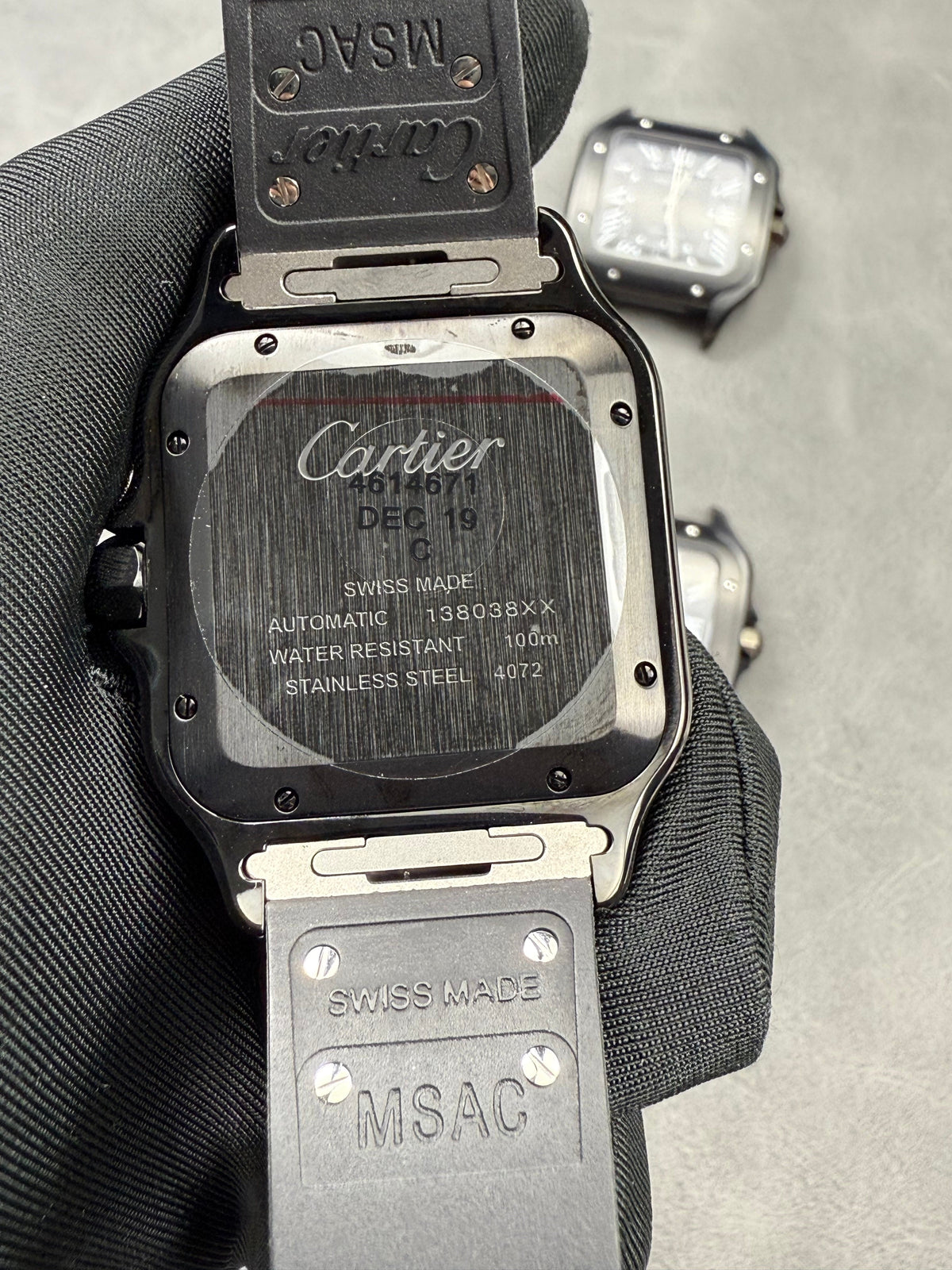 Cartier Men's Santos 39.8mm Black Rubber
