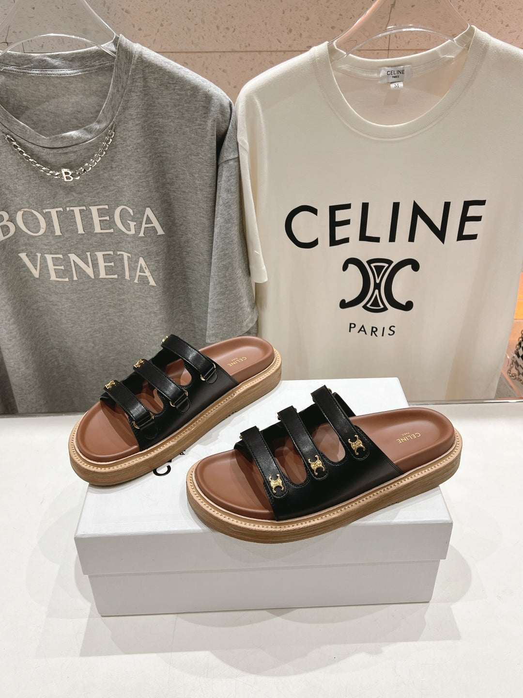 CELINE Dad Sandal Mule Black Cowhide 236753