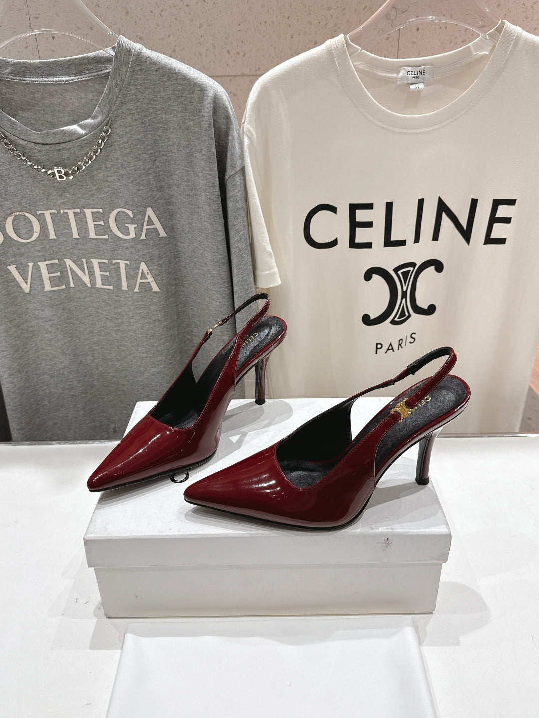 Celine 25C Slingback Pump Red Patent Leather 236770