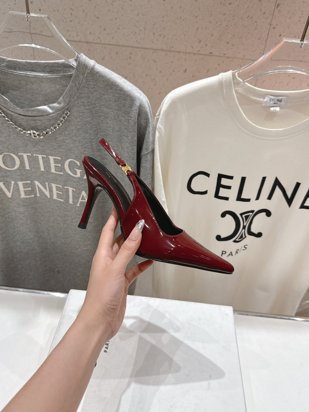 Celine 25C Slingback Pump Red Patent Leather 236770