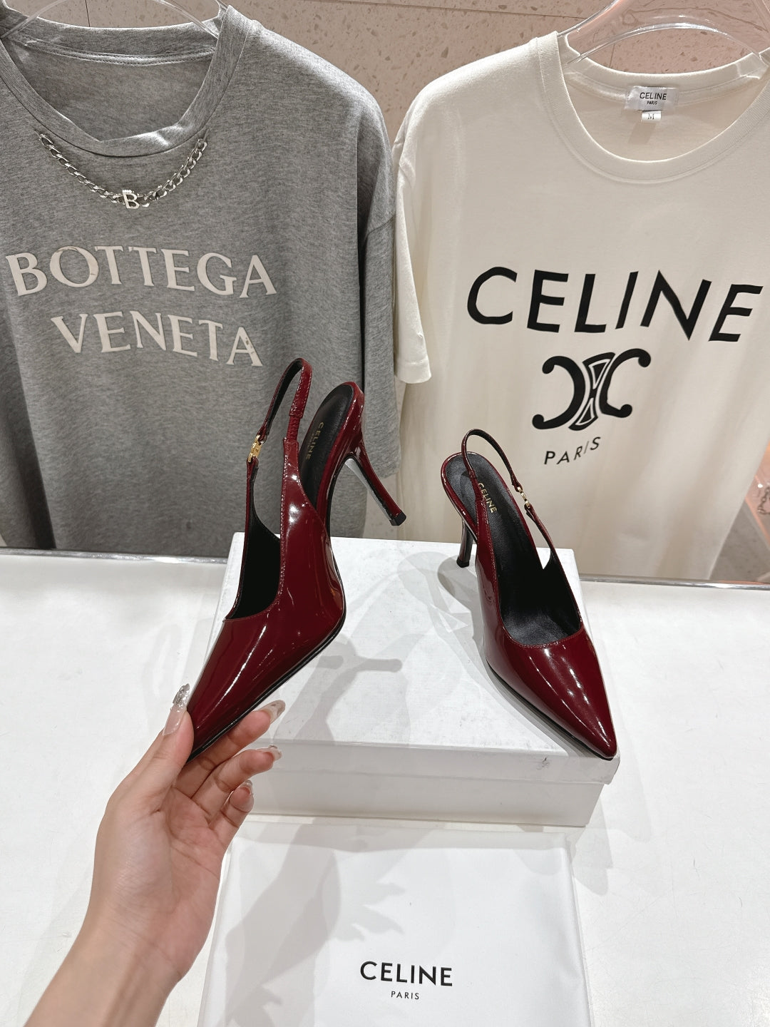 Celine 25C Slingback Pump Red Patent Leather 236770