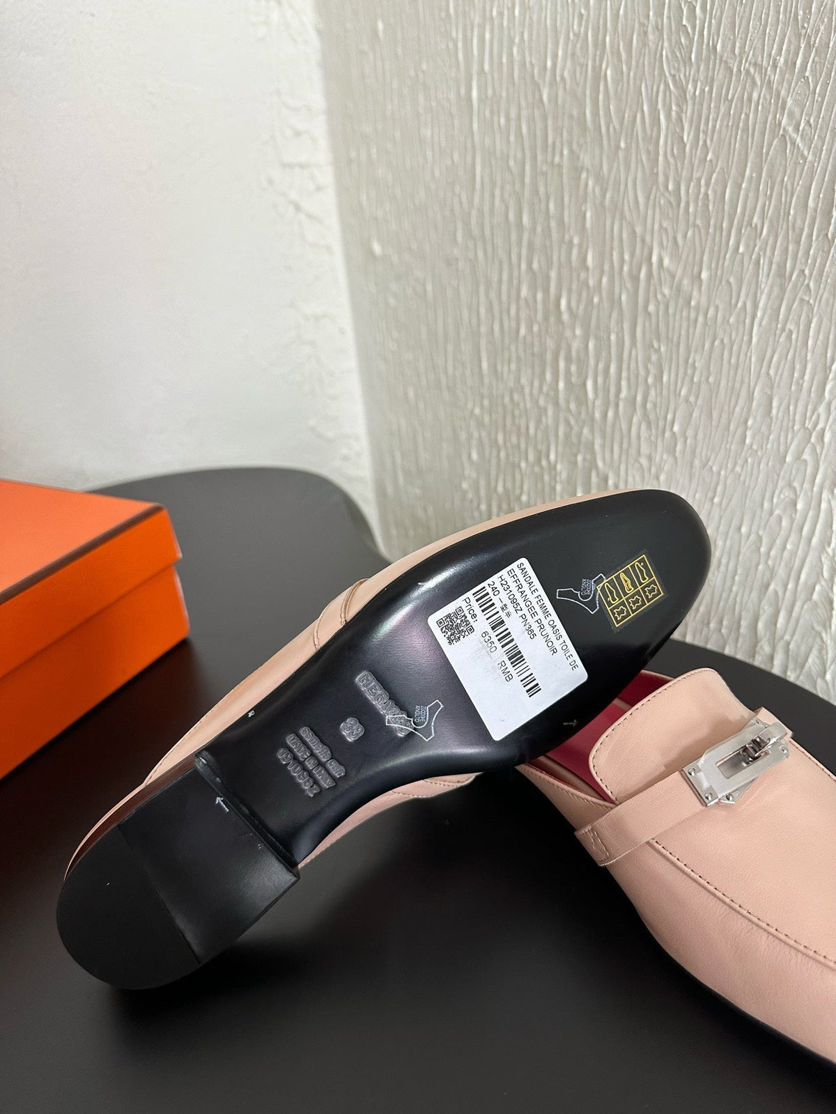HM Oz Mule Beige Mix Pink Calfskin 961095