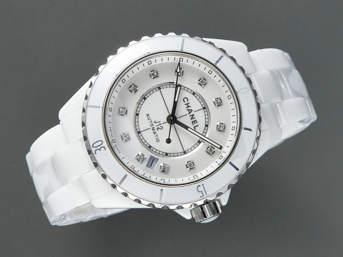 J12 Automatic White Ceramic Diamond Numerals White Dial