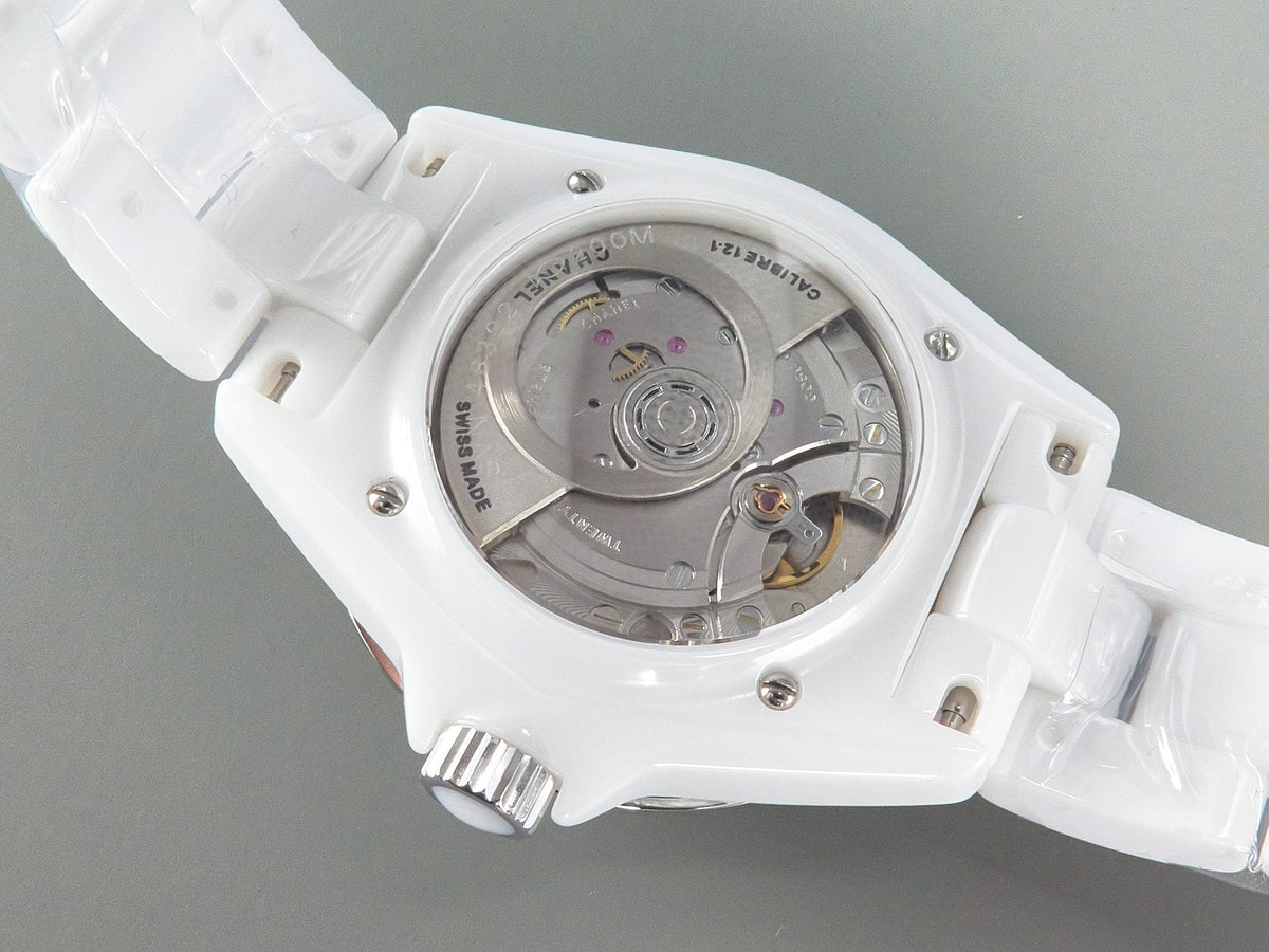 J12 Automatic White Ceramic Diamond Numerals White Dial