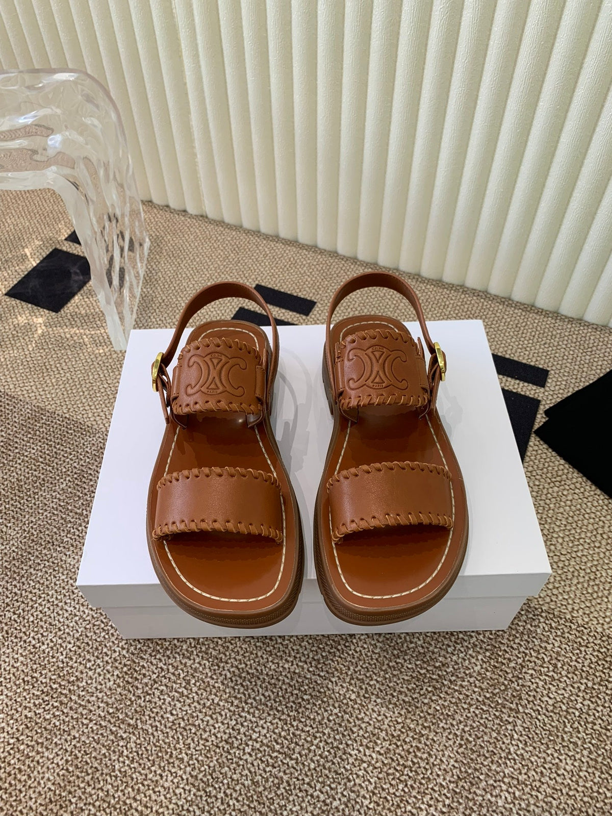 ROMAN SANDAL IN BRONZE BROWN CALFSKIN