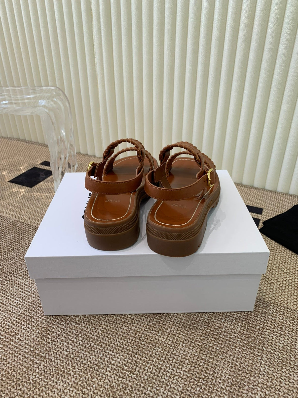 ROMAN SANDAL IN BRONZE BROWN CALFSKIN