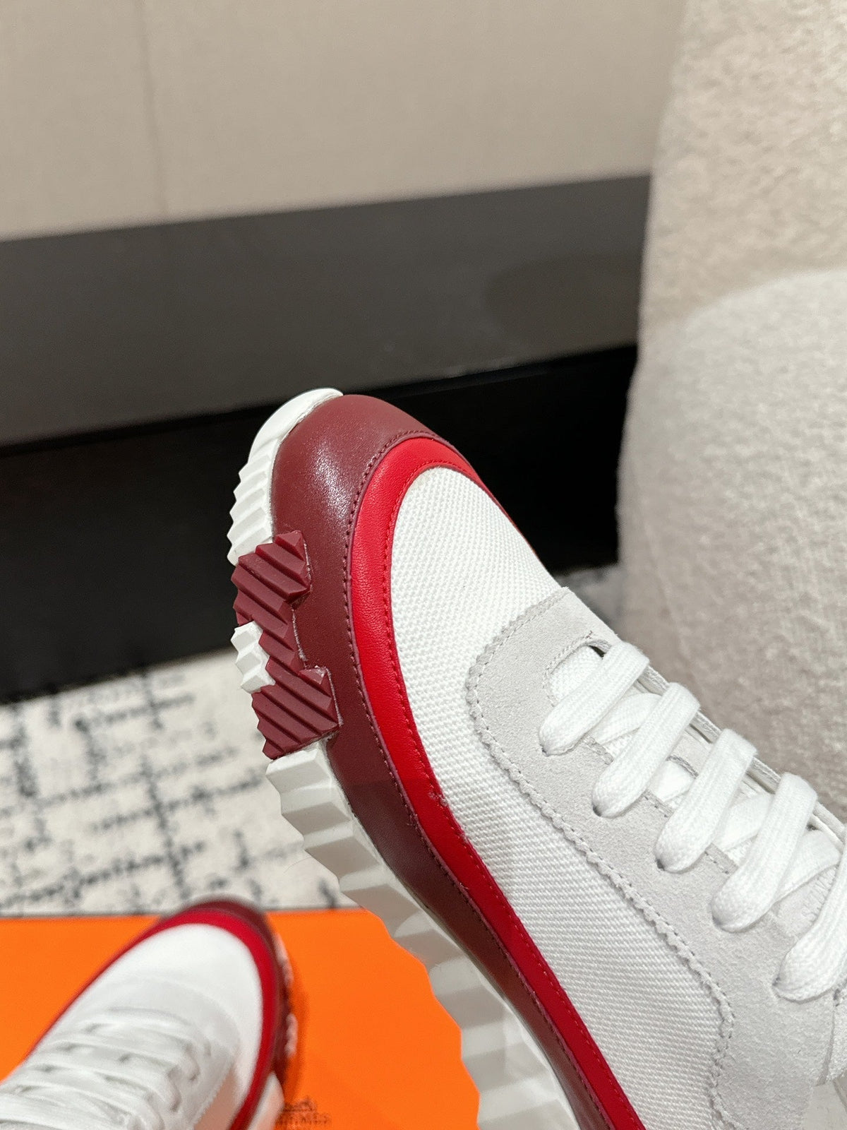 HM Sneaker In White Mesh Fabric 985317