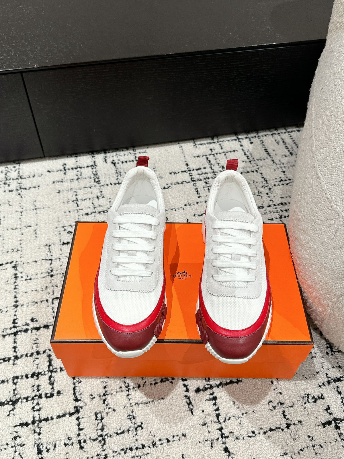 HM Sneaker In White Mesh Fabric 985317