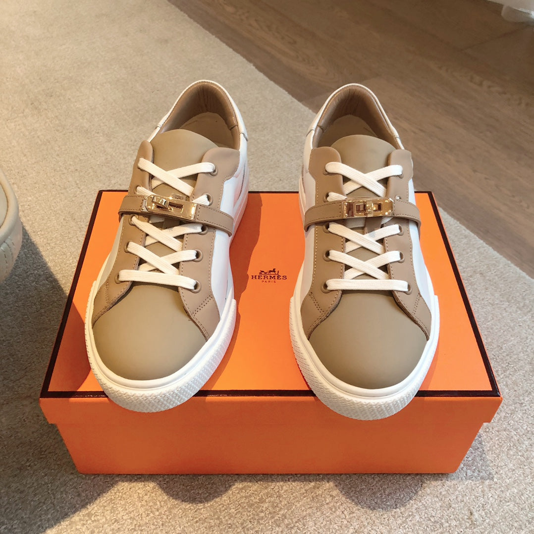 HM Day Sneaker Brown Mix White Nappa Leather 970892