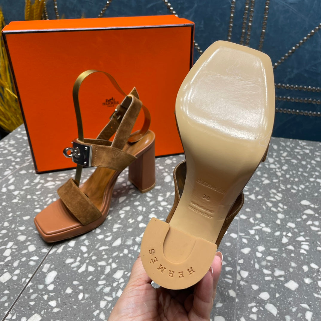 ILONA SANDAL 95 CARAMEL SUEDE