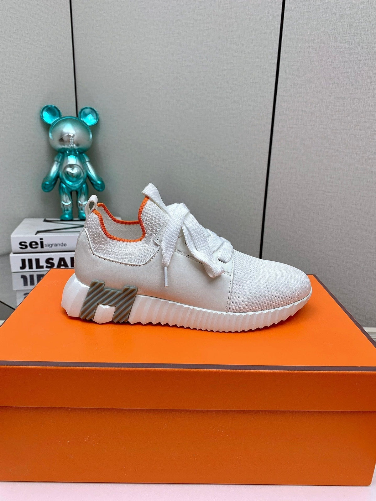 HM Depart Slip-on Sneaker In White Woven Fabric 106333