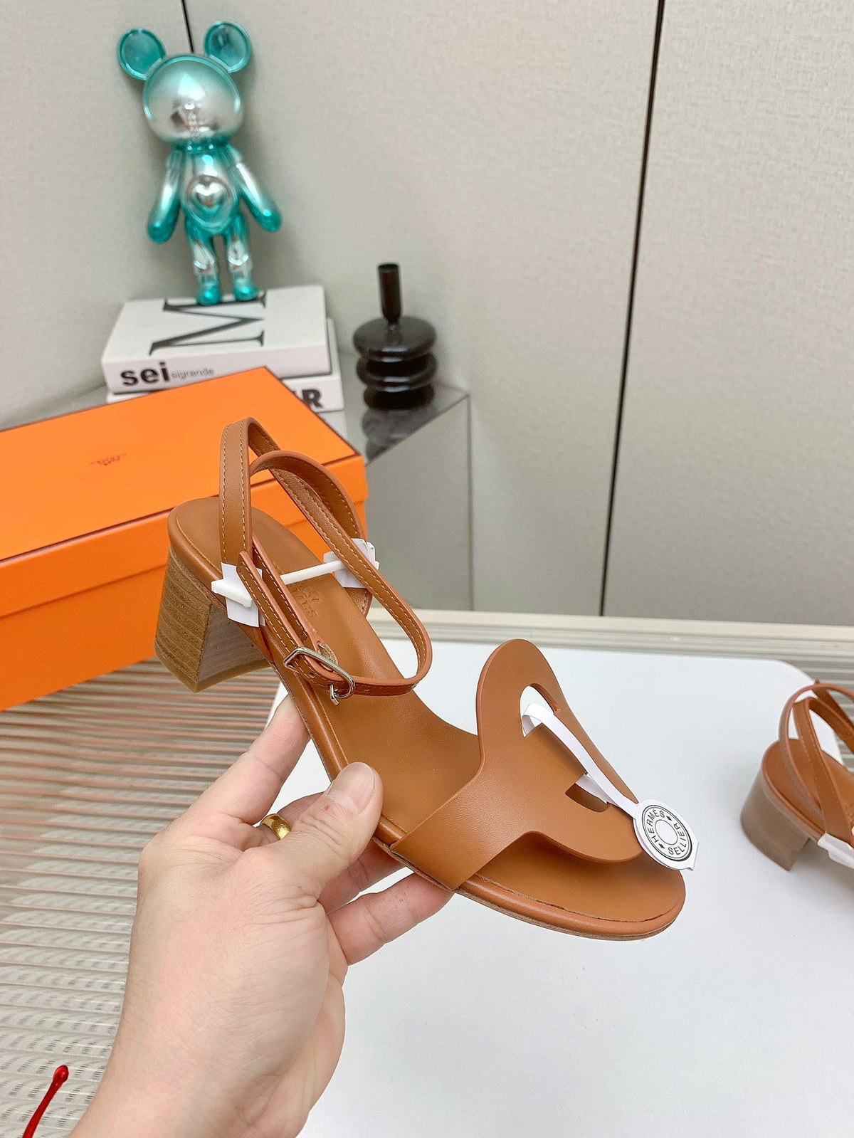 HM Juliette 60 Sandal In Brown Lambskin 106181