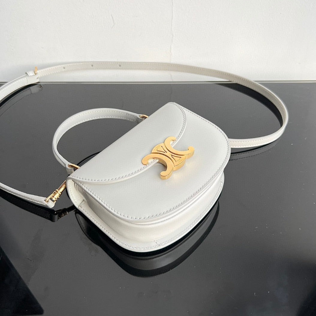 TRIOMPHE 15 White Calfskin Handbag