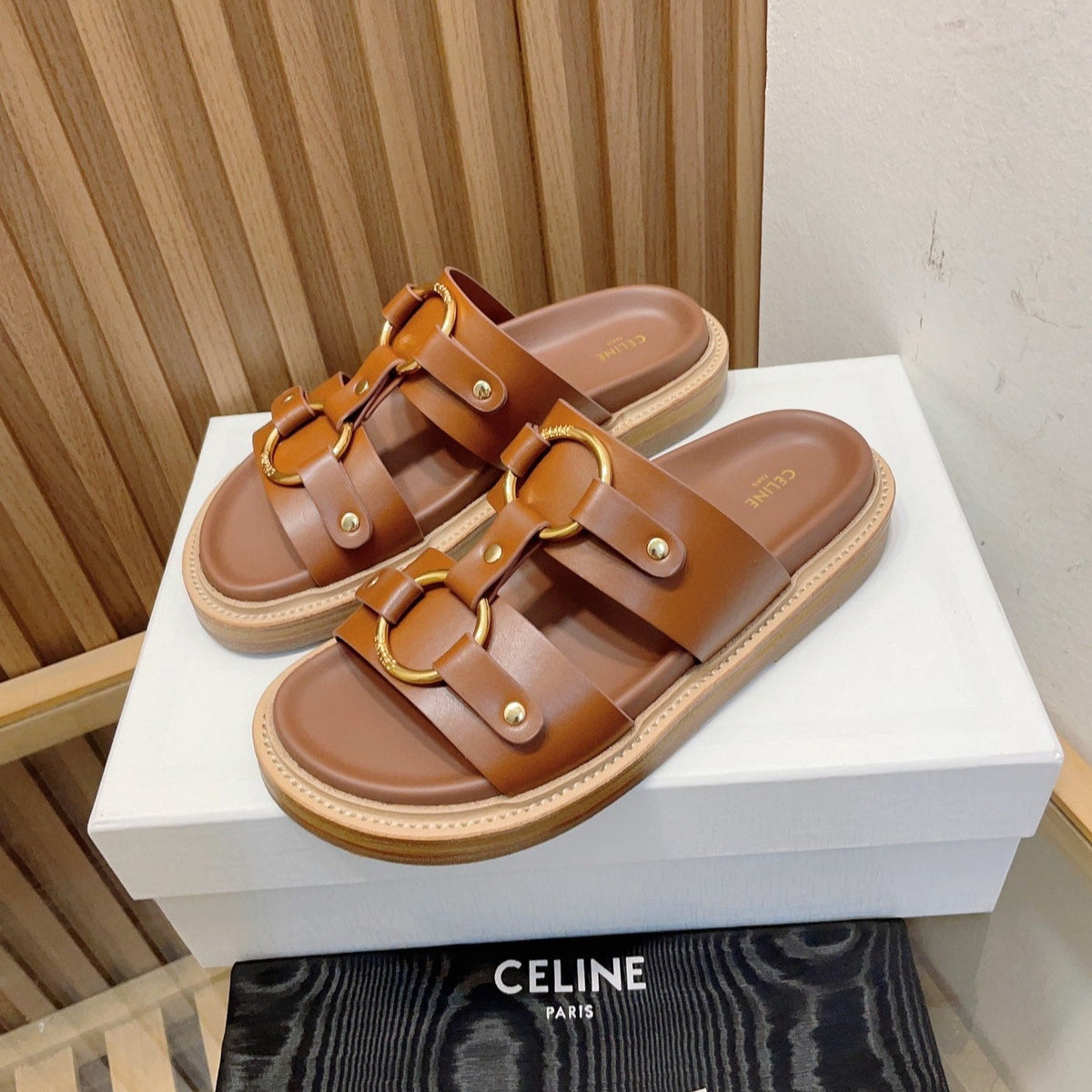 DAD SANDALS DARK BROWN CALFSKIN