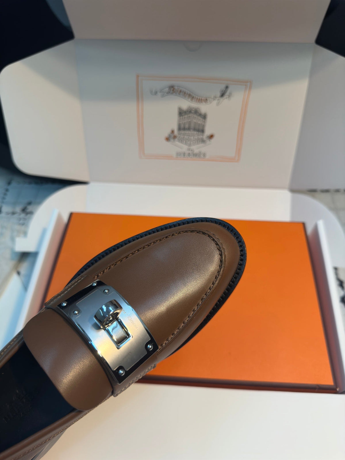 HM Hot Loafer 30mm Brown Coffee Cowhide 970665