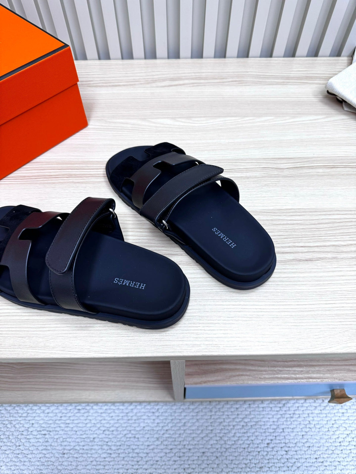 HM Chypre Sandal In Black Cowhide And Suede 968869