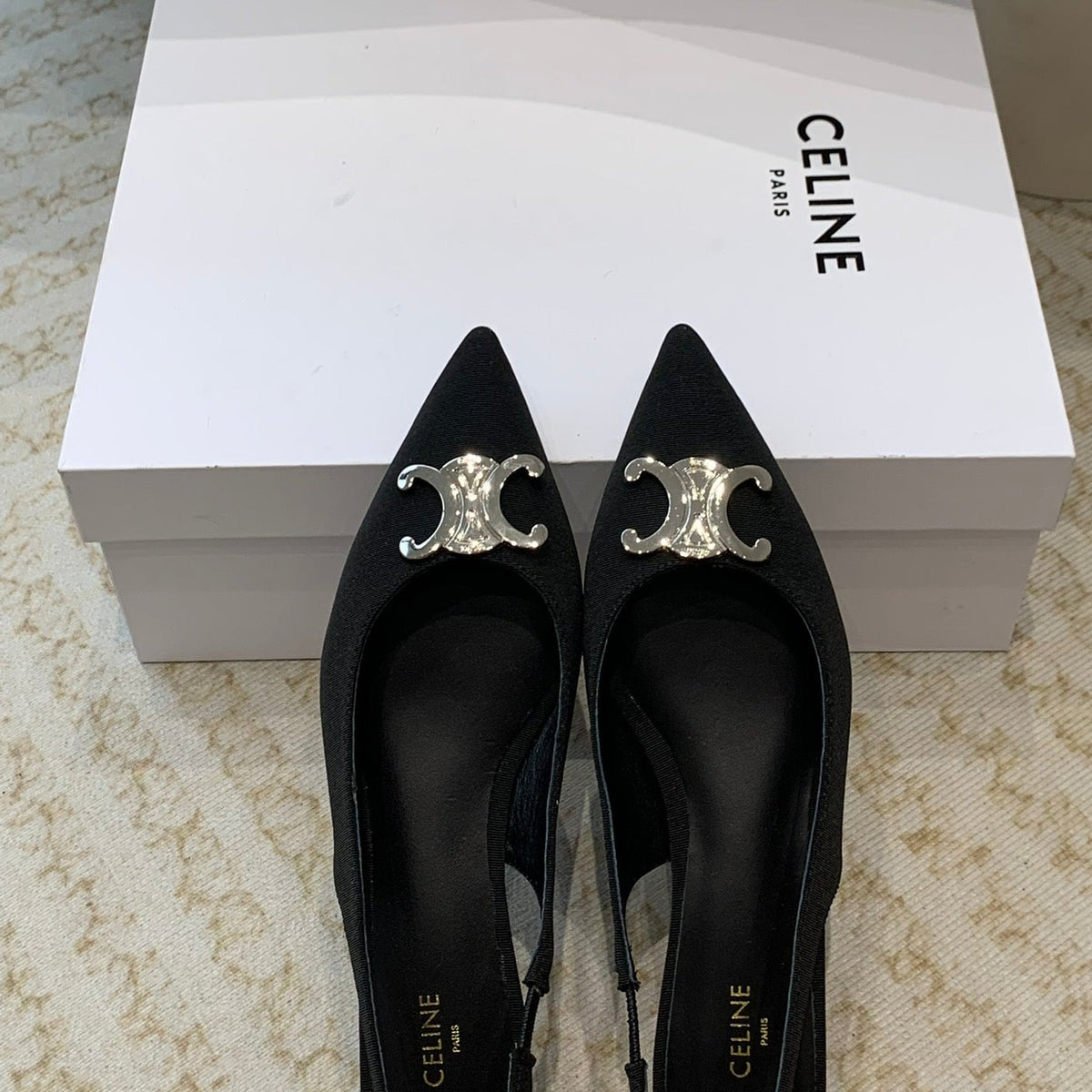 ALMA TRIOMPHE SLINGBACK IN GROS-GRAIN BLACK