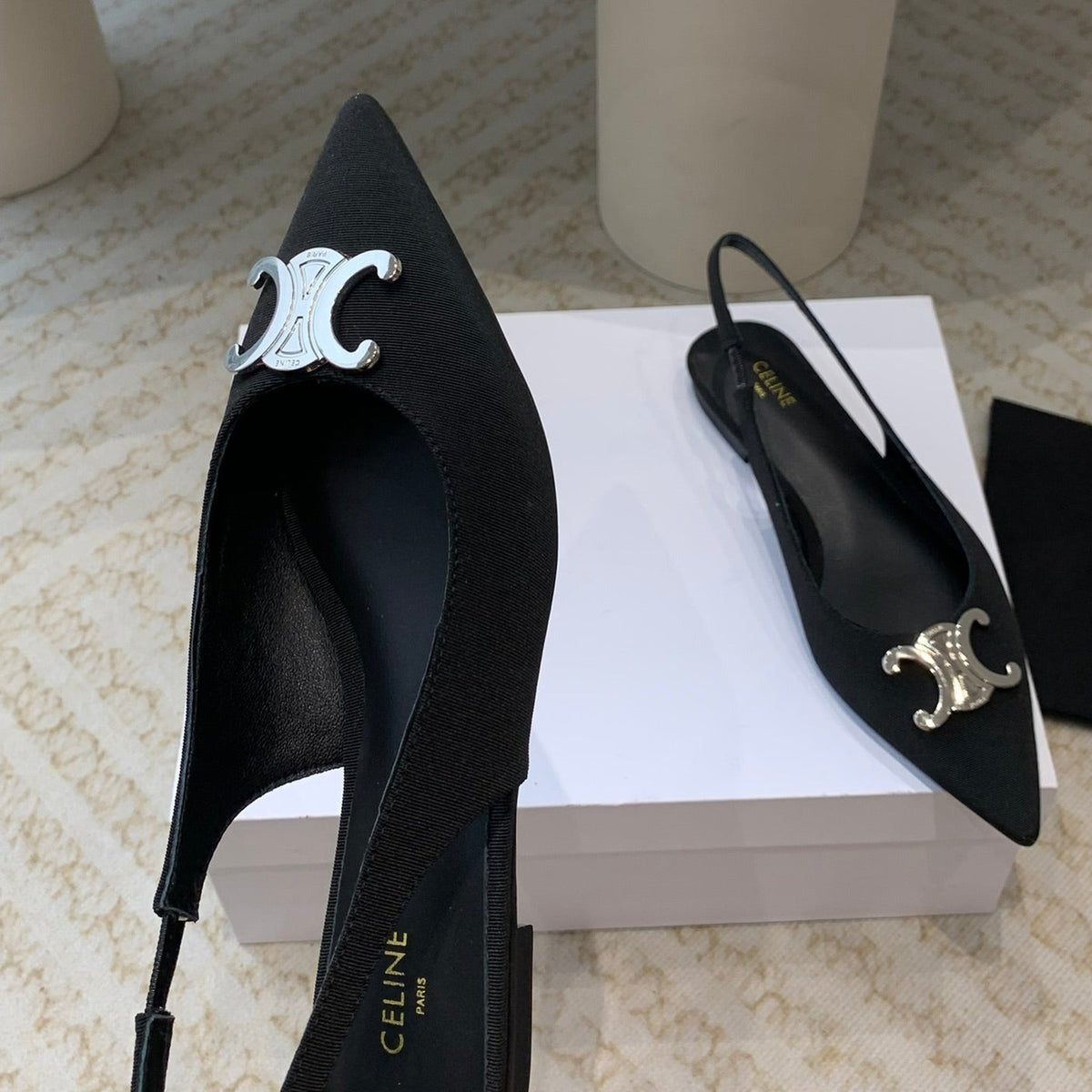 ALMA TRIOMPHE SLINGBACK IN GROS-GRAIN BLACK