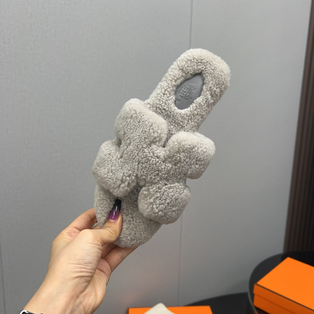 HM Oran Sandal Light Grey Wool 952308