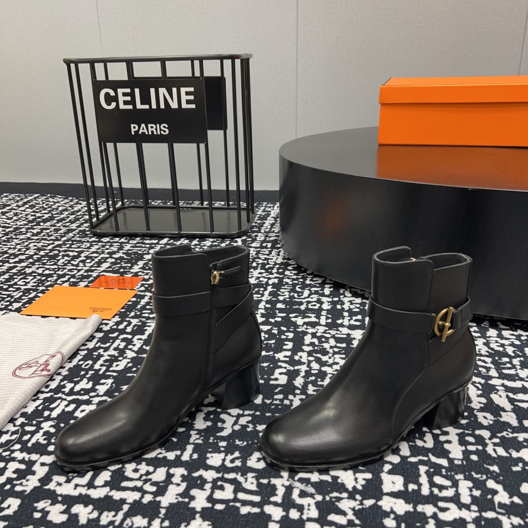 HM Jill 60 Ankle Boot Black Cowhide 968800