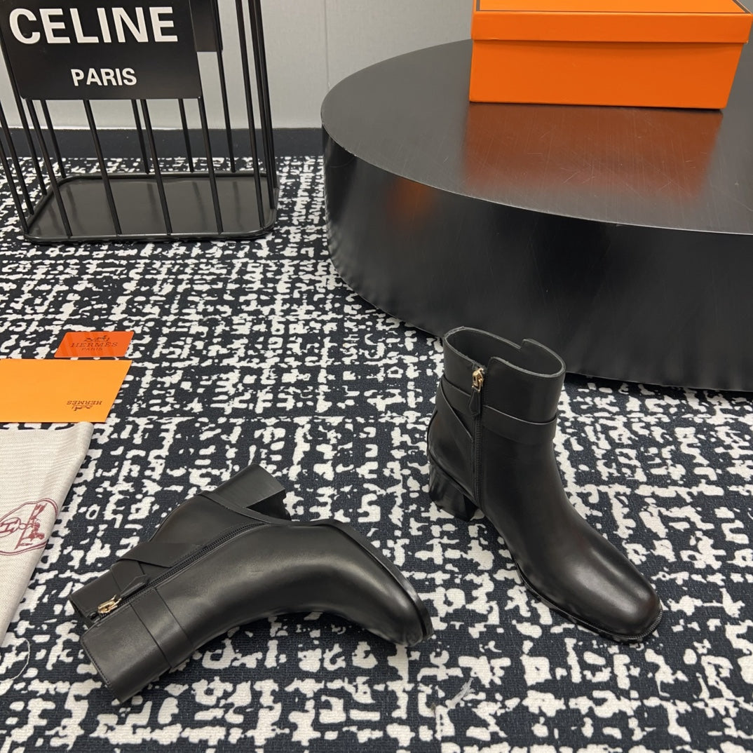 HM Jill 60 Ankle Boot Black Cowhide 968800