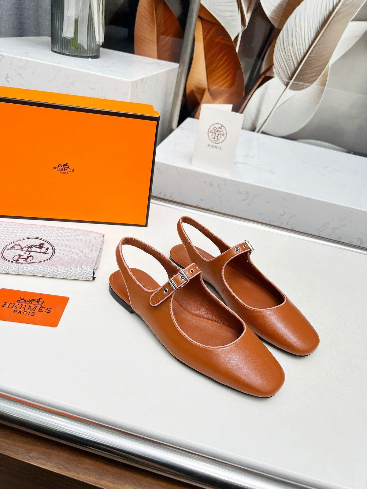 Kleo Slingback Tan Lambskin 214068