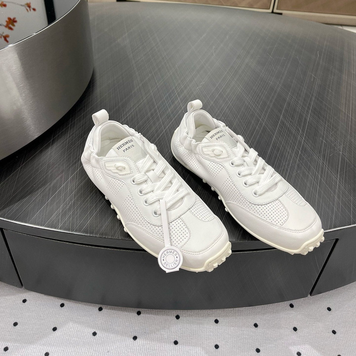 HM Sneaker 10mm In White Cowhide 954744