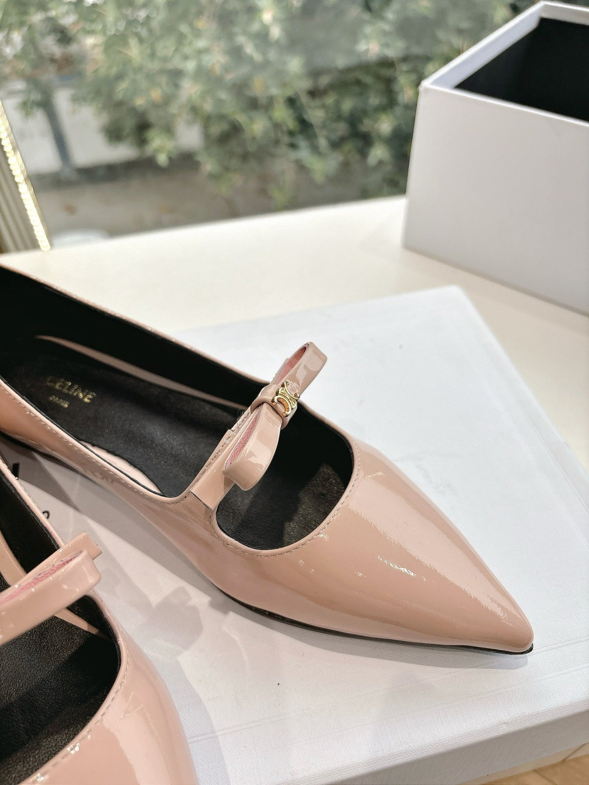 CELINE Ballet Flats Pink Patent Leather 285944